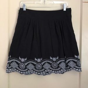 Speechless black mini skirt with white embroidery